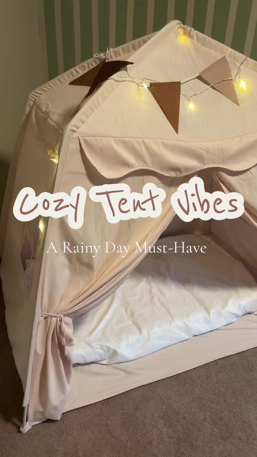 TikTok post by @shaleyhutchins for Mallify. Caption reads: [...] and cozy vibes! This play tent by @Cool....