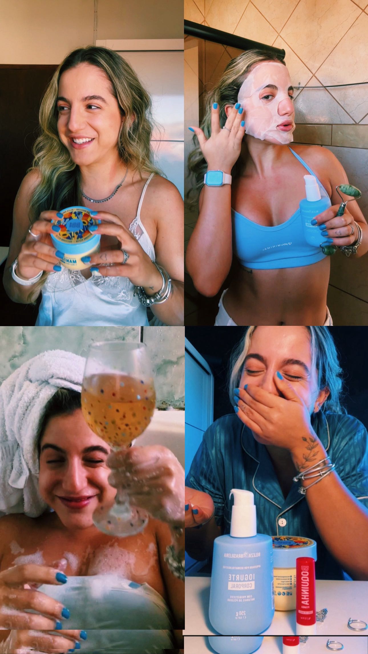 Instagram post by @nix.luisa for Beleza Brasileira. Caption reads: 4 moods, 1 banheiro e muita @belezabrasileirabr.....