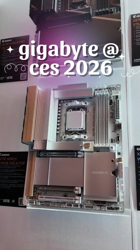 Instagram post by an influencer for AORUS North America. Caption reads: i need that wood X870E ASAP 💳💥 it would look so....