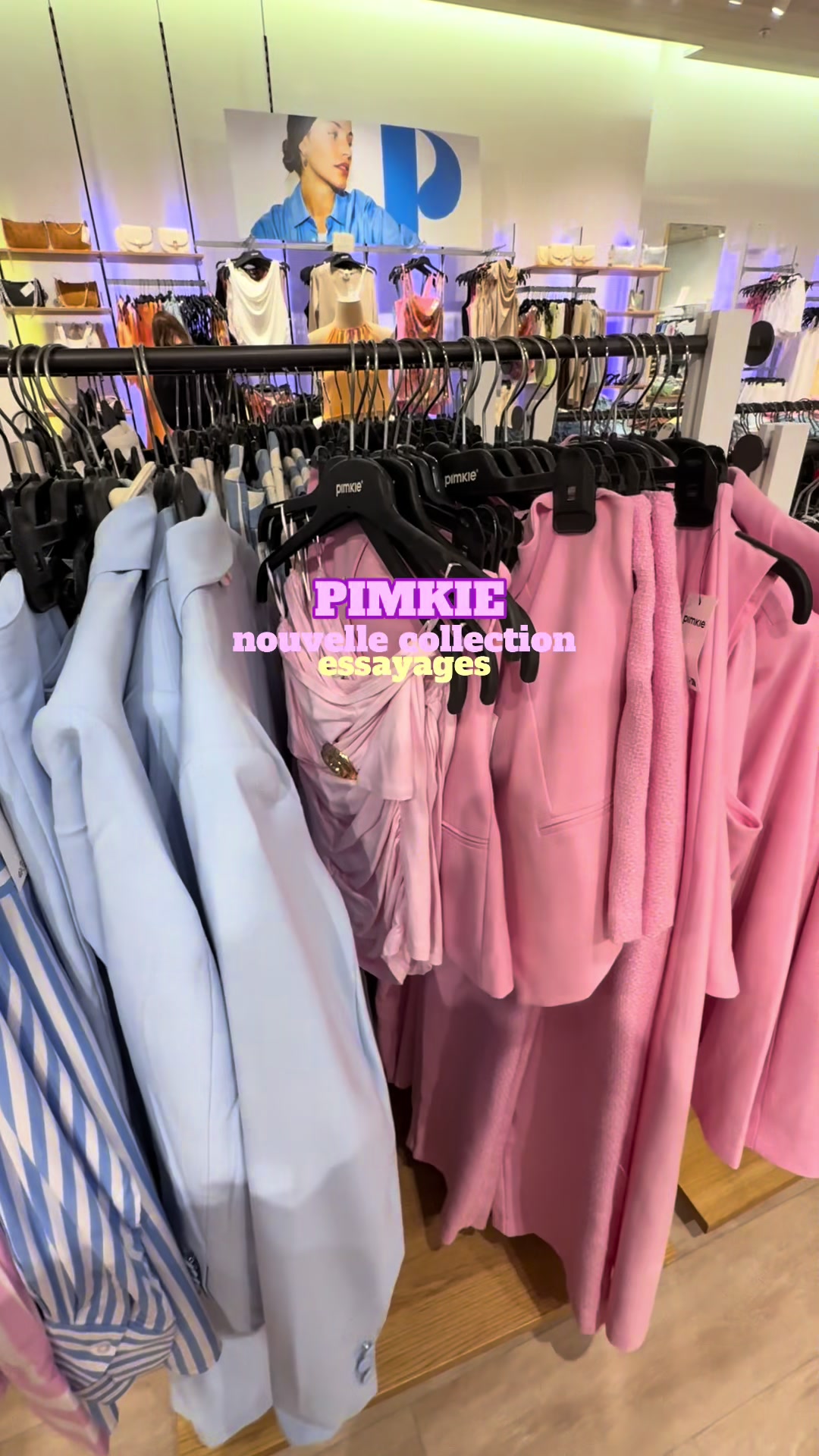 TikTok post by @adelinegss for Pimkie. Caption reads: Essayages @Pimkie 🌞 #pimkie #essayage .