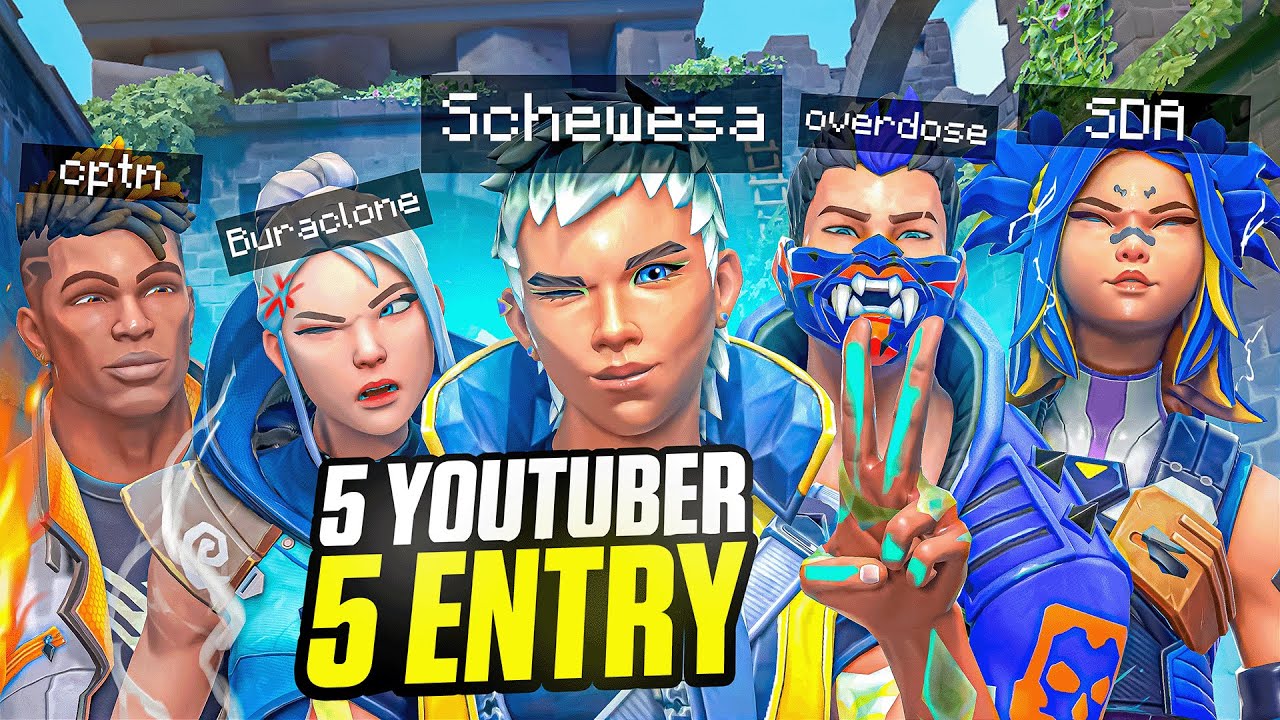 YouTube post by @SchewesaVLR for Kick. Caption reads: 5 YOUTUBER SADECE ENTRY KARAKTERLER ALIRSA NE....