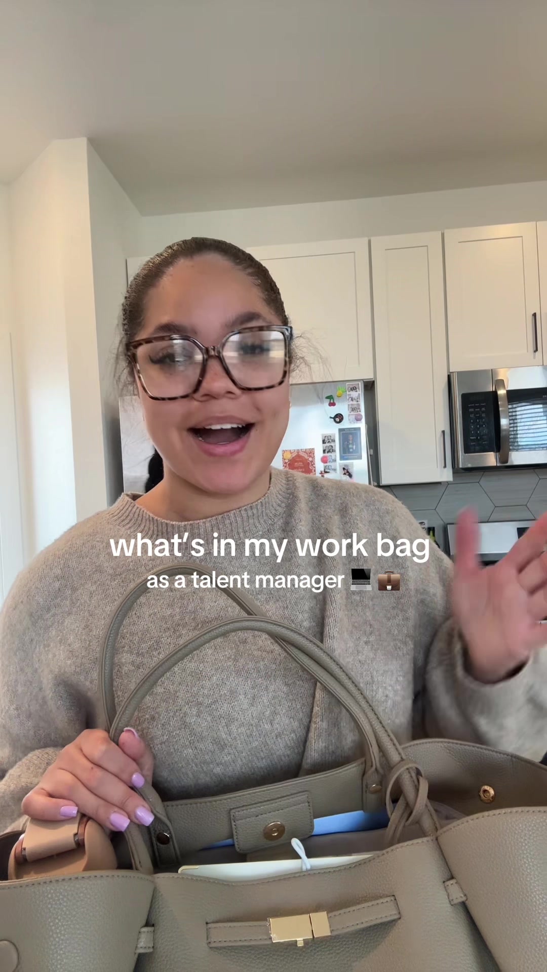 TikTok post by @heyitslexikennedi for Emi Jay. Caption reads: [...] the essentials 💻💼🫶🏽 - @The Dailee @Emi....