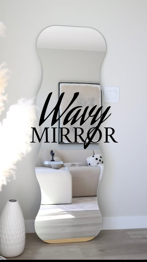 Instagram post by @ournortherndays for Aosom. Caption reads: Wavy mirror from @aosom_ca is adding so much aura....