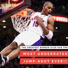 Instagram post by @vintagevinsanity for House of Highlights. Caption reads: What if told you that Vince Carter (the dunker)....