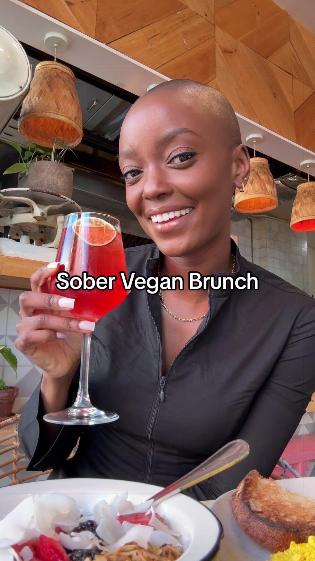 TikTok post by @veganzinga for Ultima Replenisher. Caption reads: With the @Ultima Replenisher Mocktini Variety....