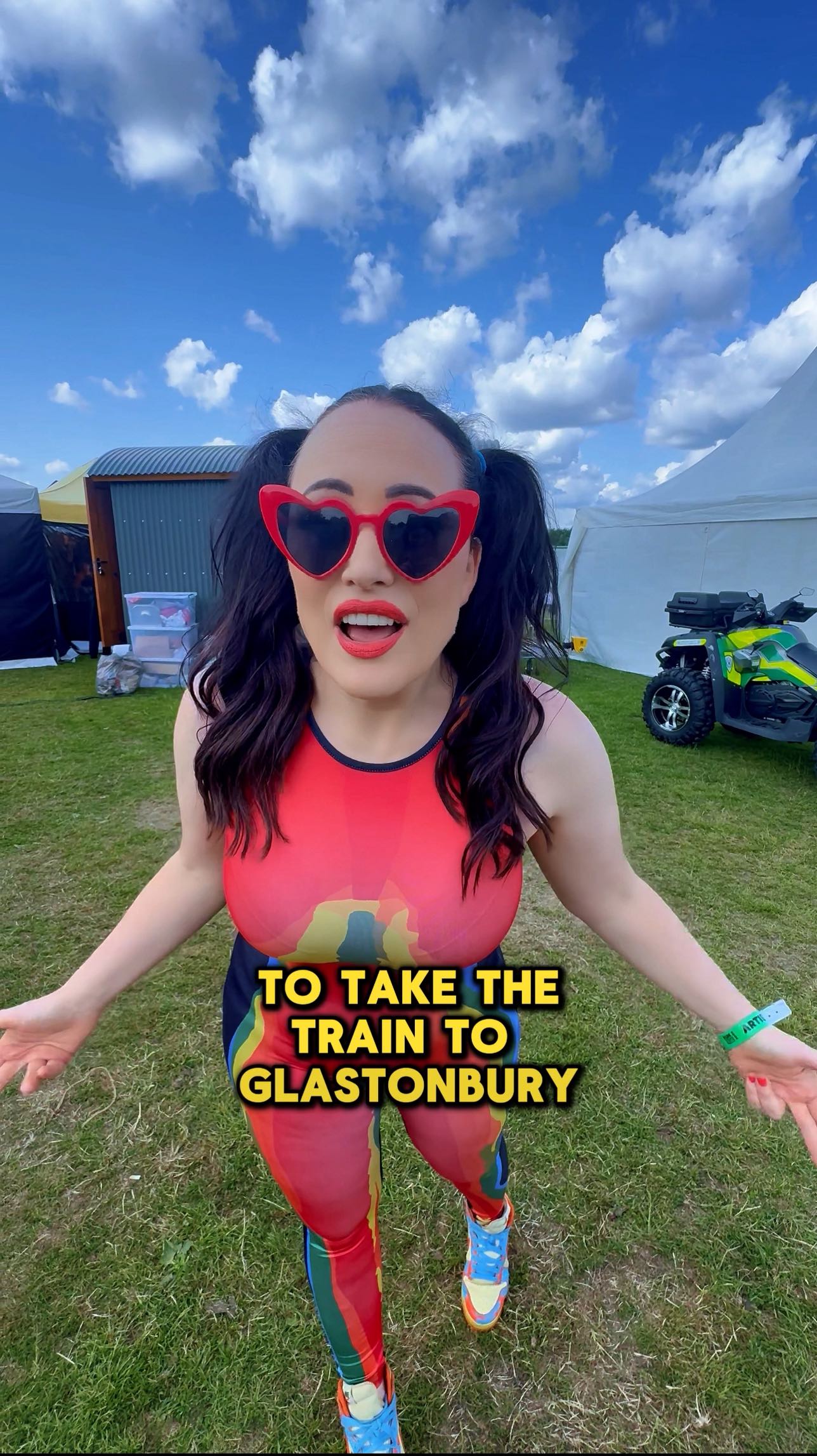 Instagram post by @charlotte_devaney for Trainline. Caption reads: Sooo I’m taking the 🚂 to Glastonbury! 🙌🏻❤️
Also....