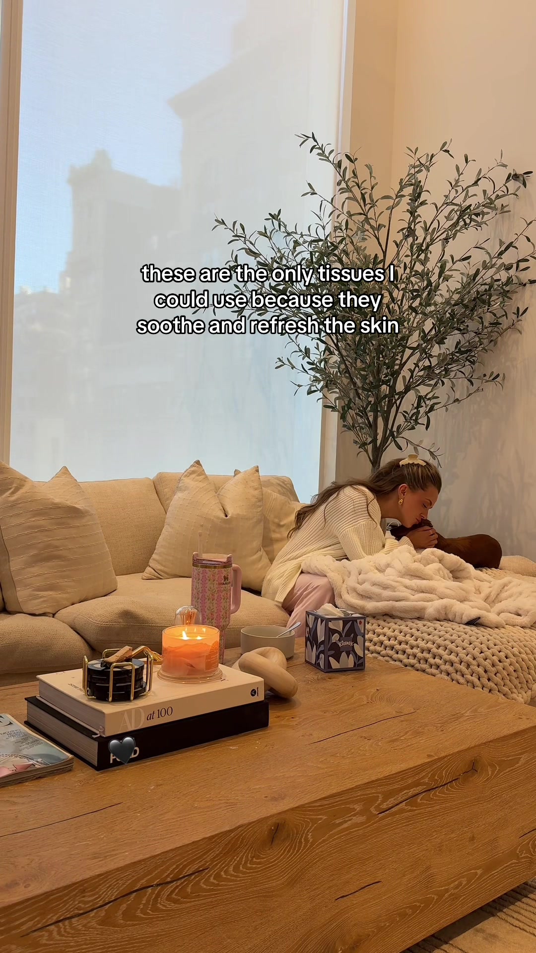 TikTok post by @abbybaffoe for Kleenex. Caption reads: #ad raise your hand if you have been personally....