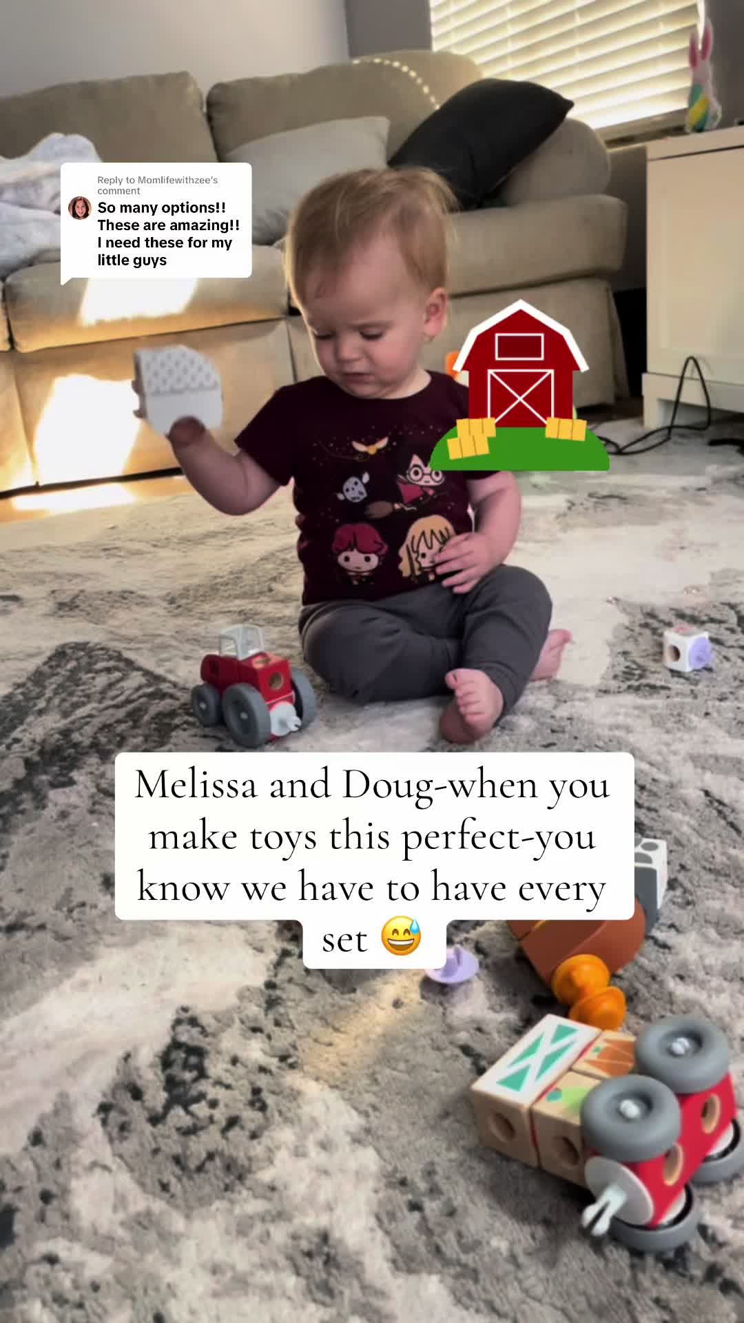 TikTok post by @realmombestie for Melissa & Doug. Caption reads: [...] I know we just got the @Melissa & Doug....