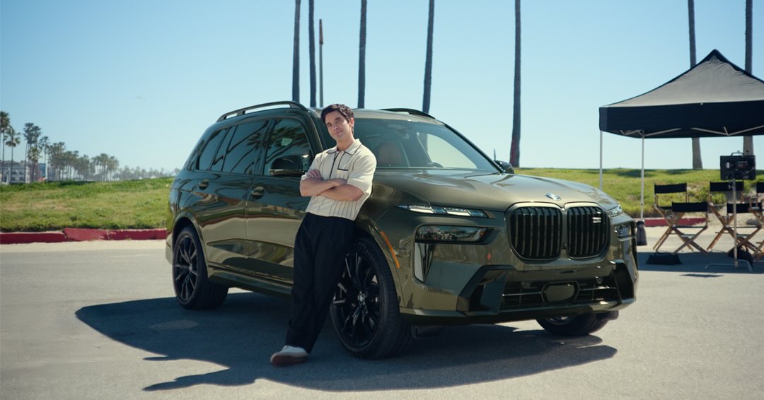 Instagram post by @paulwdowns for BMW. Caption reads: #ad Me and the @BMWUSA X7 M60i trying to upstage....