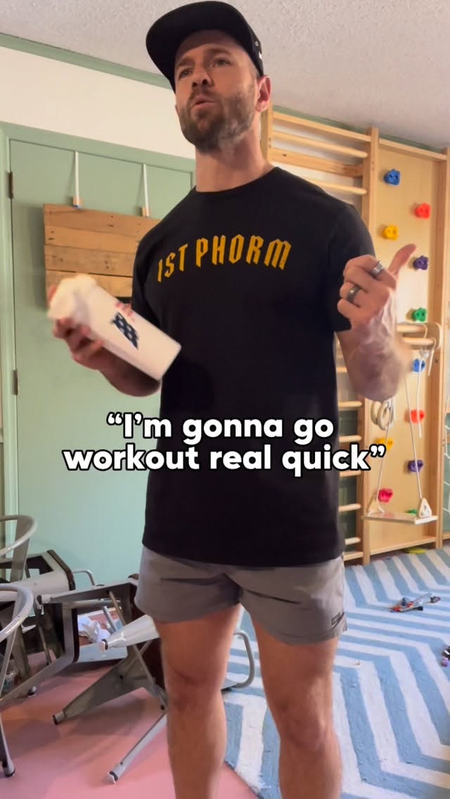 Instagram post by @benbarkerfitness for 1st Phorm. Caption reads: My kids are the best workout partners 🏆😂....