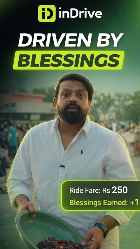 Instagram post by @whoismubeen for inDrive. Caption reads: Is Ramzan jahan bhi jana ho, bas inDrive karein .....