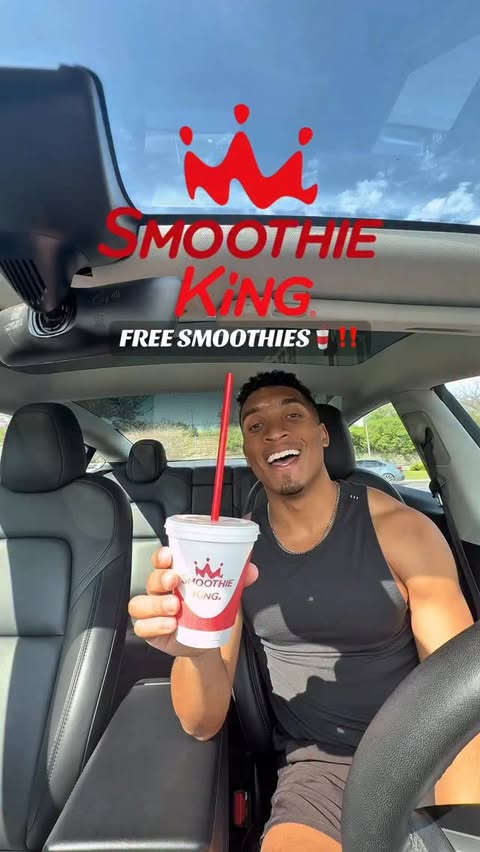 Instagram post by @nateeatss for Smoothie King. Caption reads: FREE SMOOTHIES @smoothieking ON....