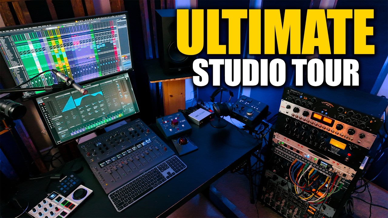 YouTube post by @mixdownonline for Audeze. Caption reads: Home STUDIO TOUR & Gear Update 2024!.