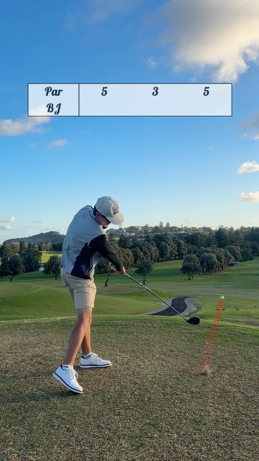 Instagram post by @bay_jark for Manors Golf. Caption reads: [...] with me Also, ive just partnered with....