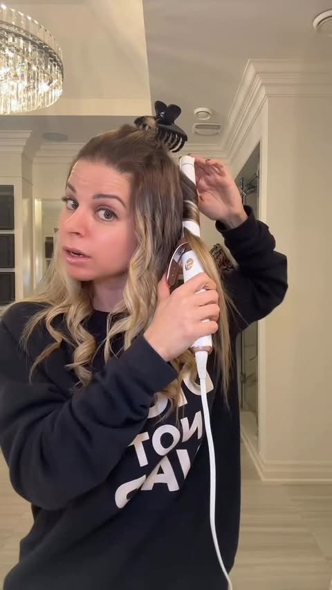 Instagram post by @stylehard for T3 Micro. Caption reads: PERFECT curls every time! Comment “CURL” and I’ll....