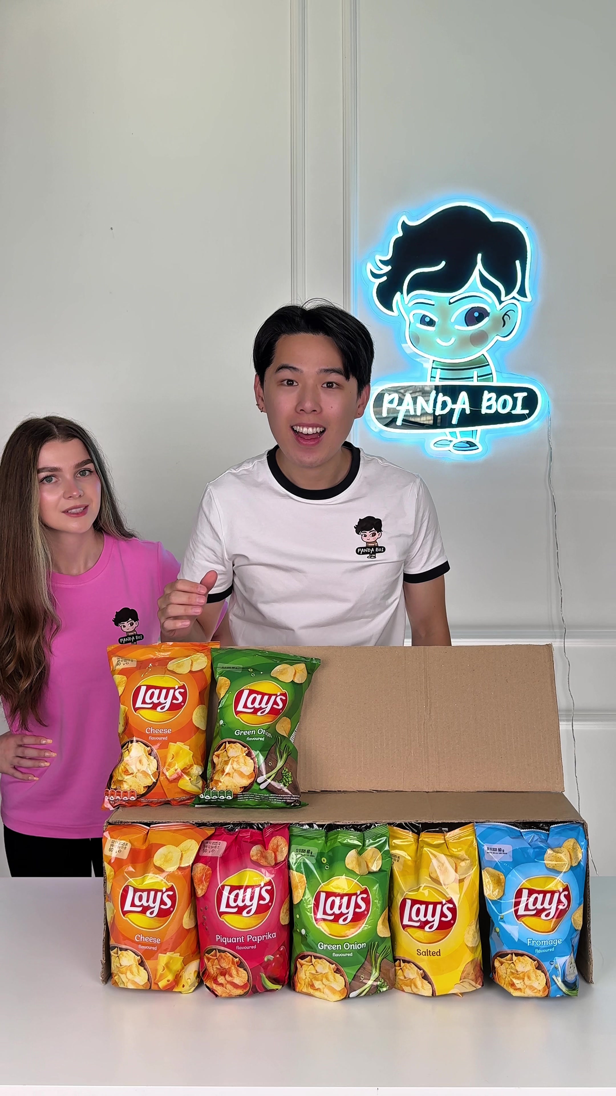 TikTok post by @pandaboi.com for Lay's. Caption reads: Will @lays sponsor me?.