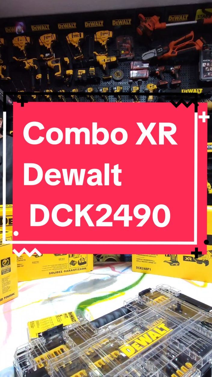TikTok post by @herramientaelectrica for DEWALT. Caption reads: #dewalt #herramientaelectrica #TuAliadoIndustrial....