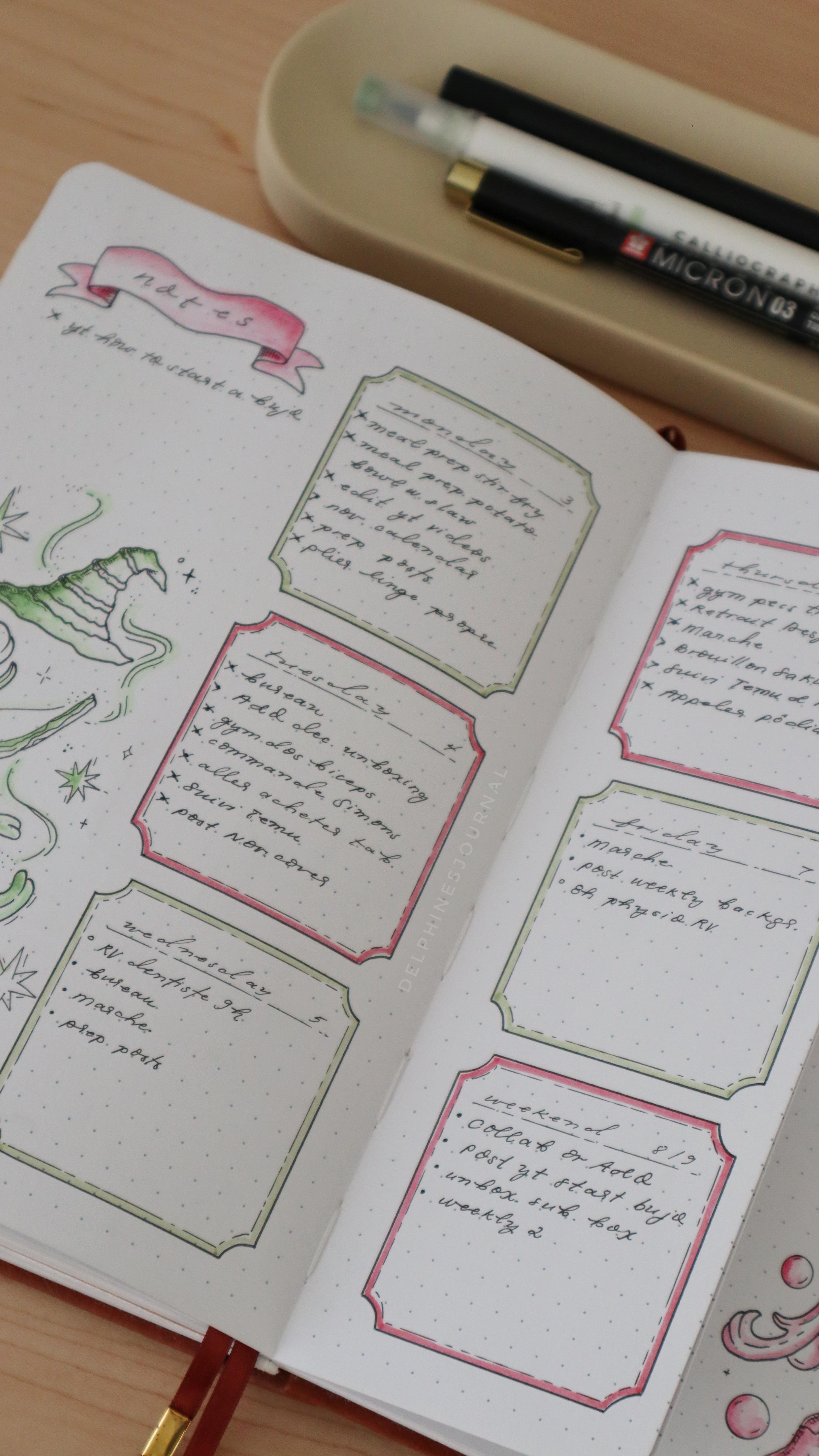 Instagram post by @delphinesjournal for Archer and Olive. Caption reads: A quick little weekly set up 💚🩷 Dutch doors just....