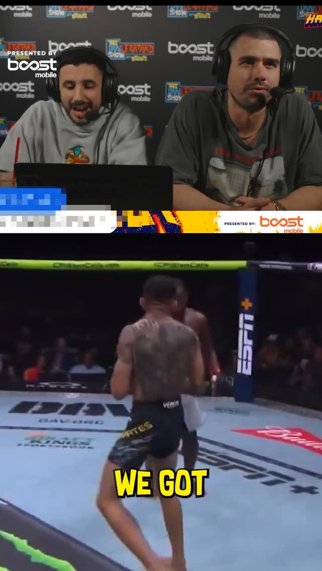 Instagram post by @_lulank for Dan Le Batard Show with Stugotz. Caption reads: Carlos “The Nightmare” Prates knocking out Geoff....