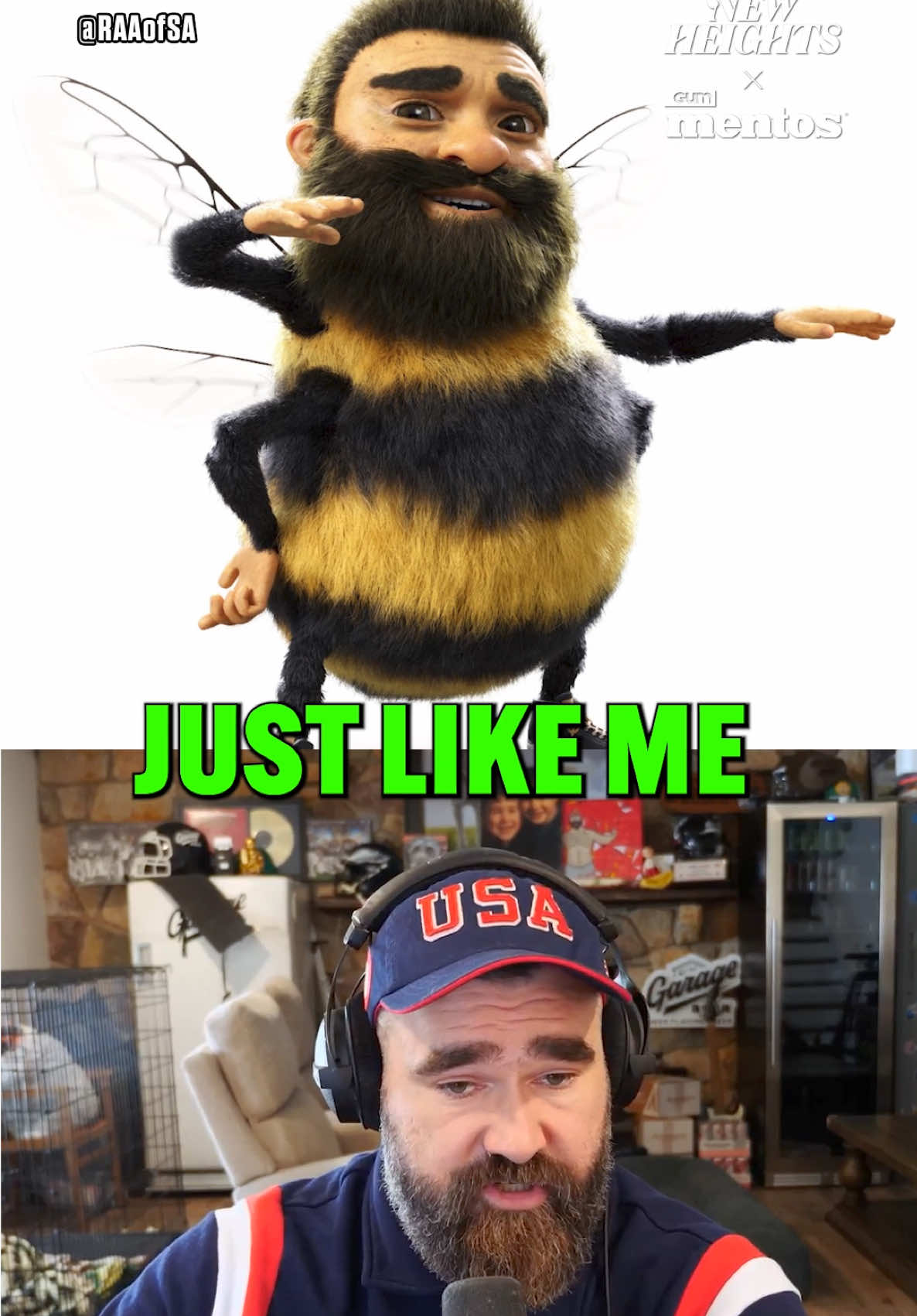 TikTok post by @newheightshow for Mentos. Caption reads: These mascots are stealing Jason’s whole flow 😂....