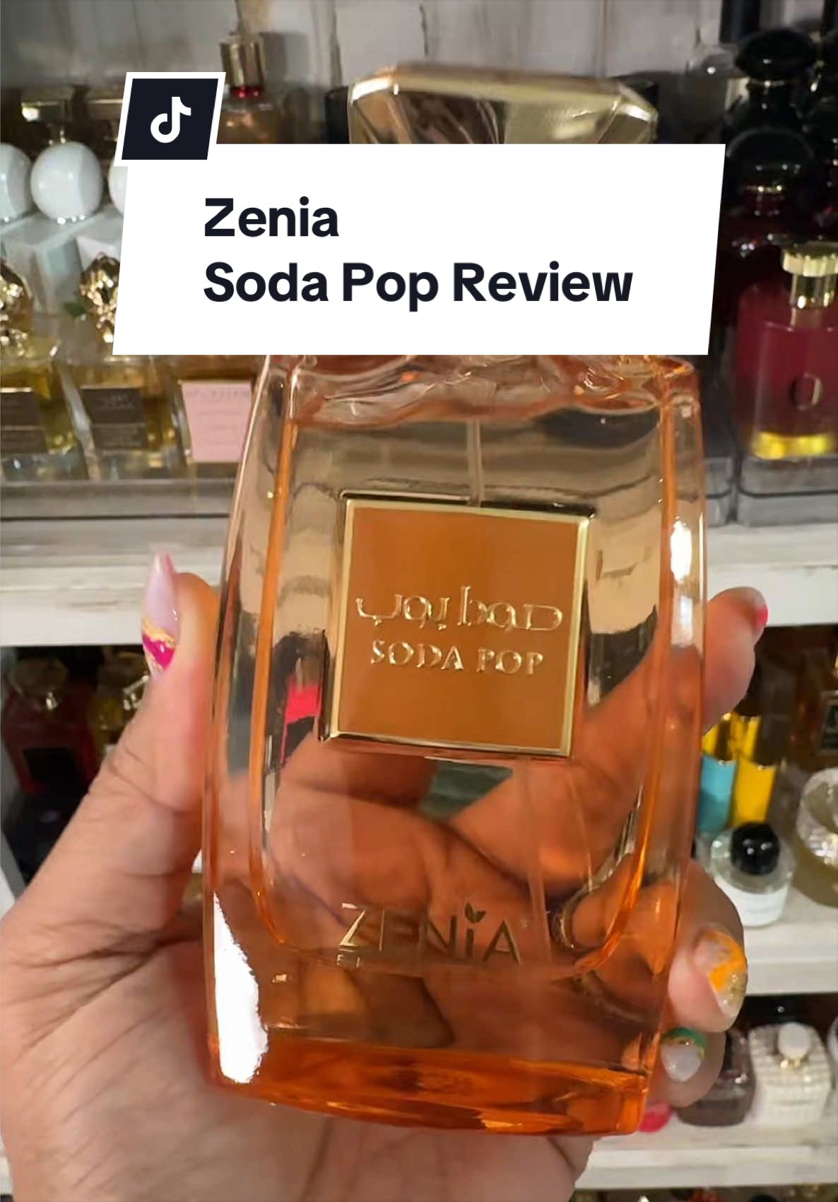 TikTok post by an influencer for TikTok Shop. Caption reads: [...] this one. 🧡🧡🧡🧡🧡 @ZENIA @TikTok Shop....