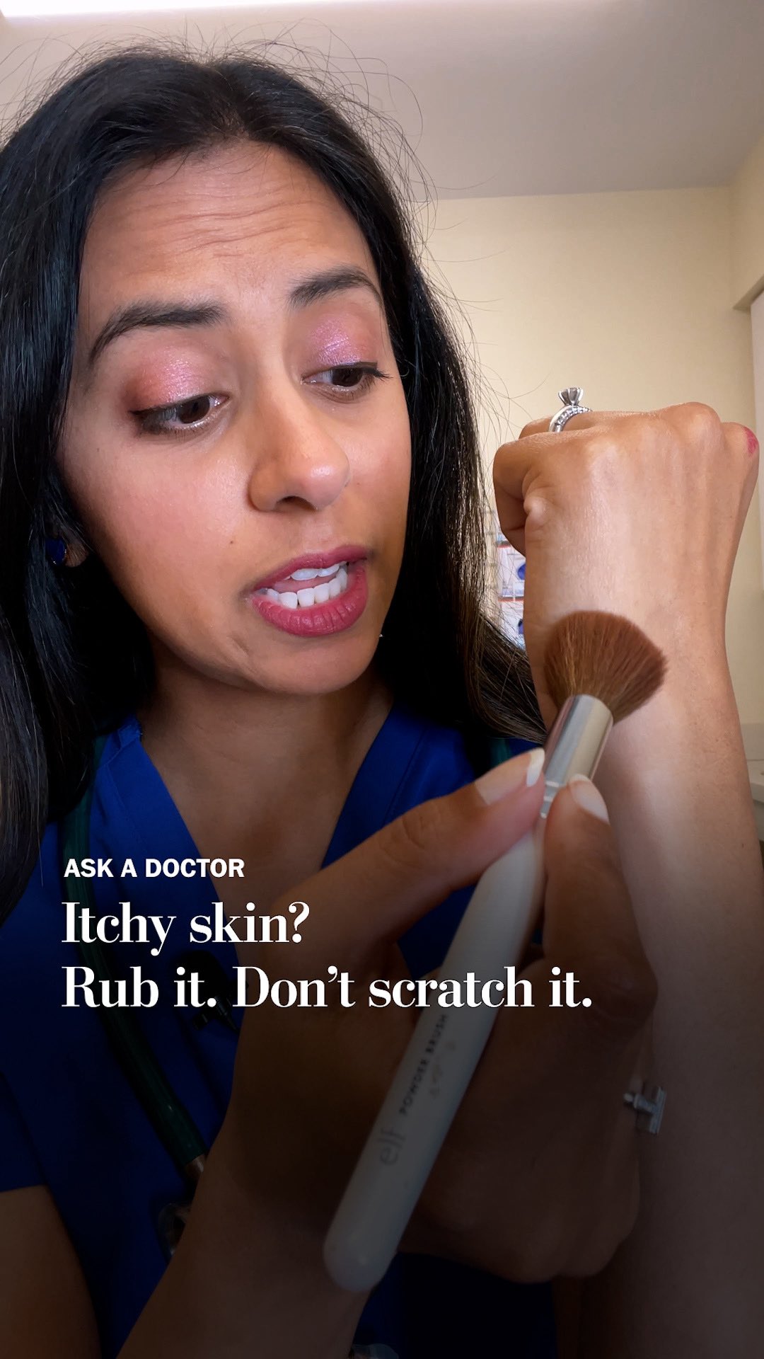 Instagram post by @trishapasrichamd for Washington Post. Caption reads: Scratching an itch can damage your skin and make....