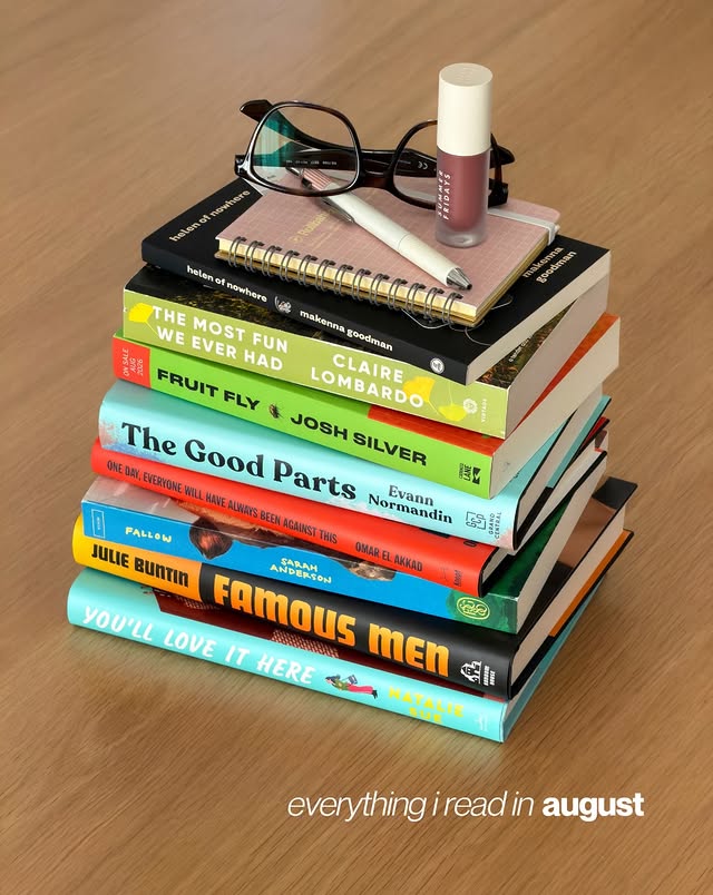 Instagram post by @emnreads for Grand Central Publishing. Caption reads: (includes gifted books) now that september is 1/4....