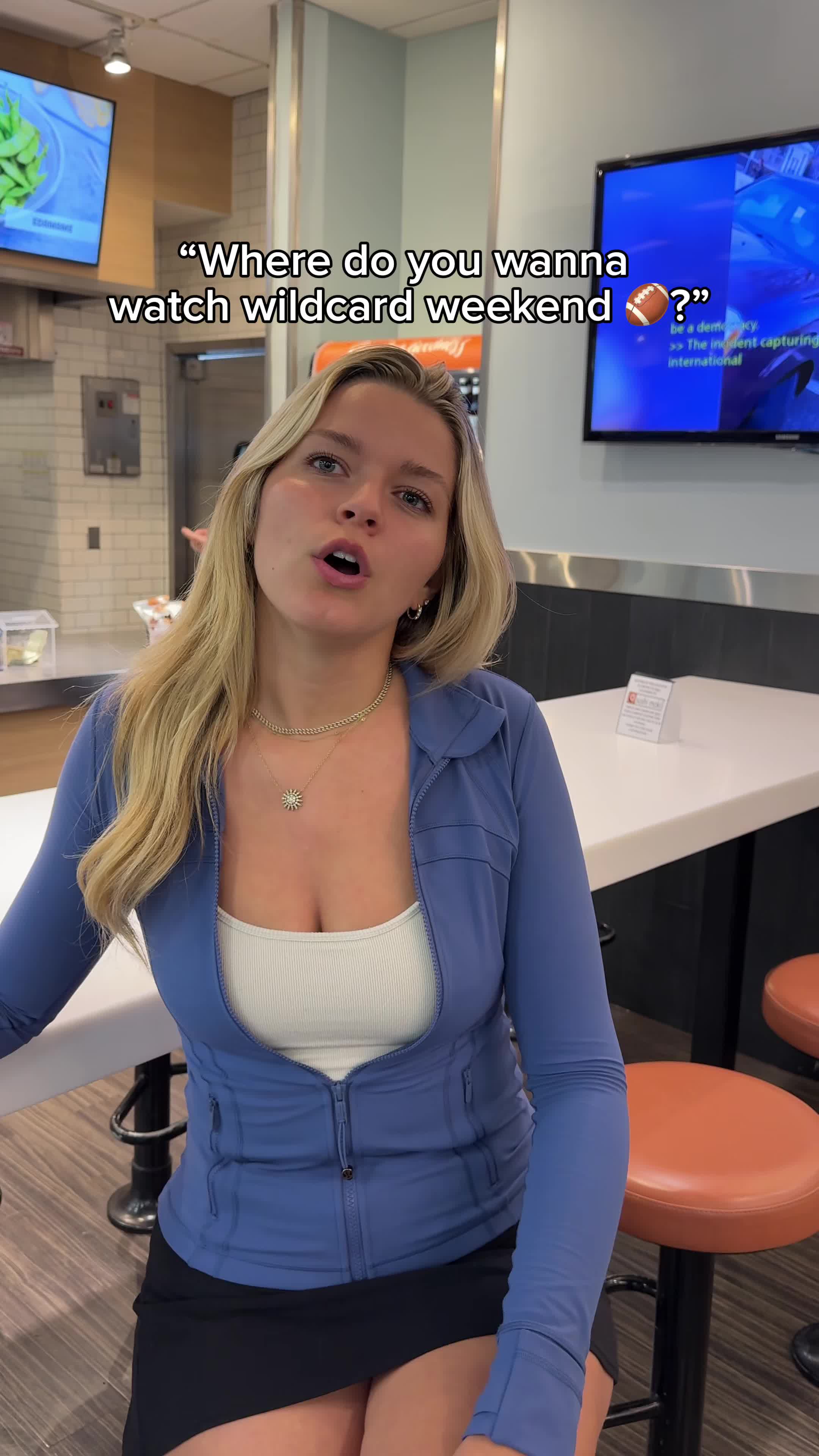 TikTok post by @gabbyygonz for Philadelphia Eagles. Caption reads: [...] #sunday #wildcard #travel @Philadelphia....