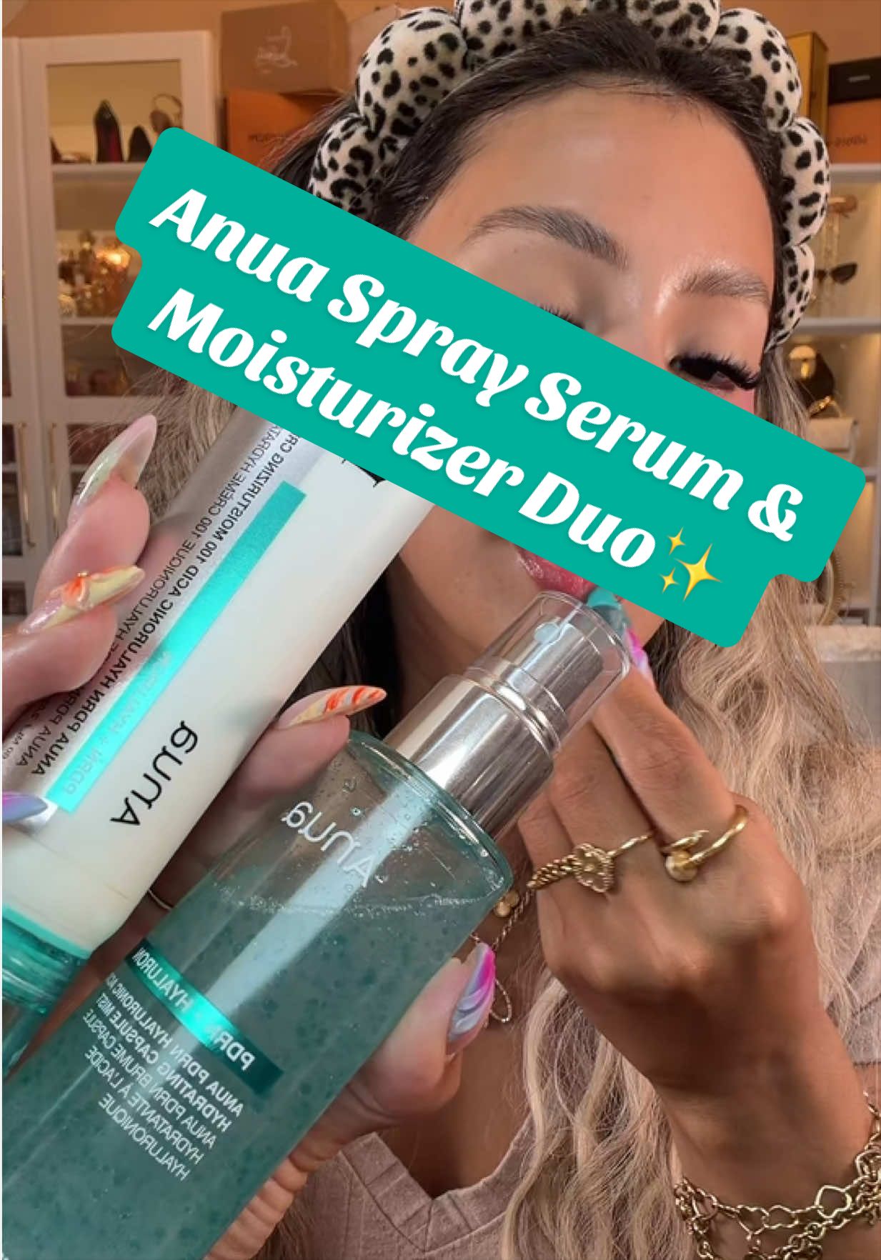 TikTok post by @giniglow for Anua Store US. Caption reads: [...] Results may vary. @anua_global @Anua Store....