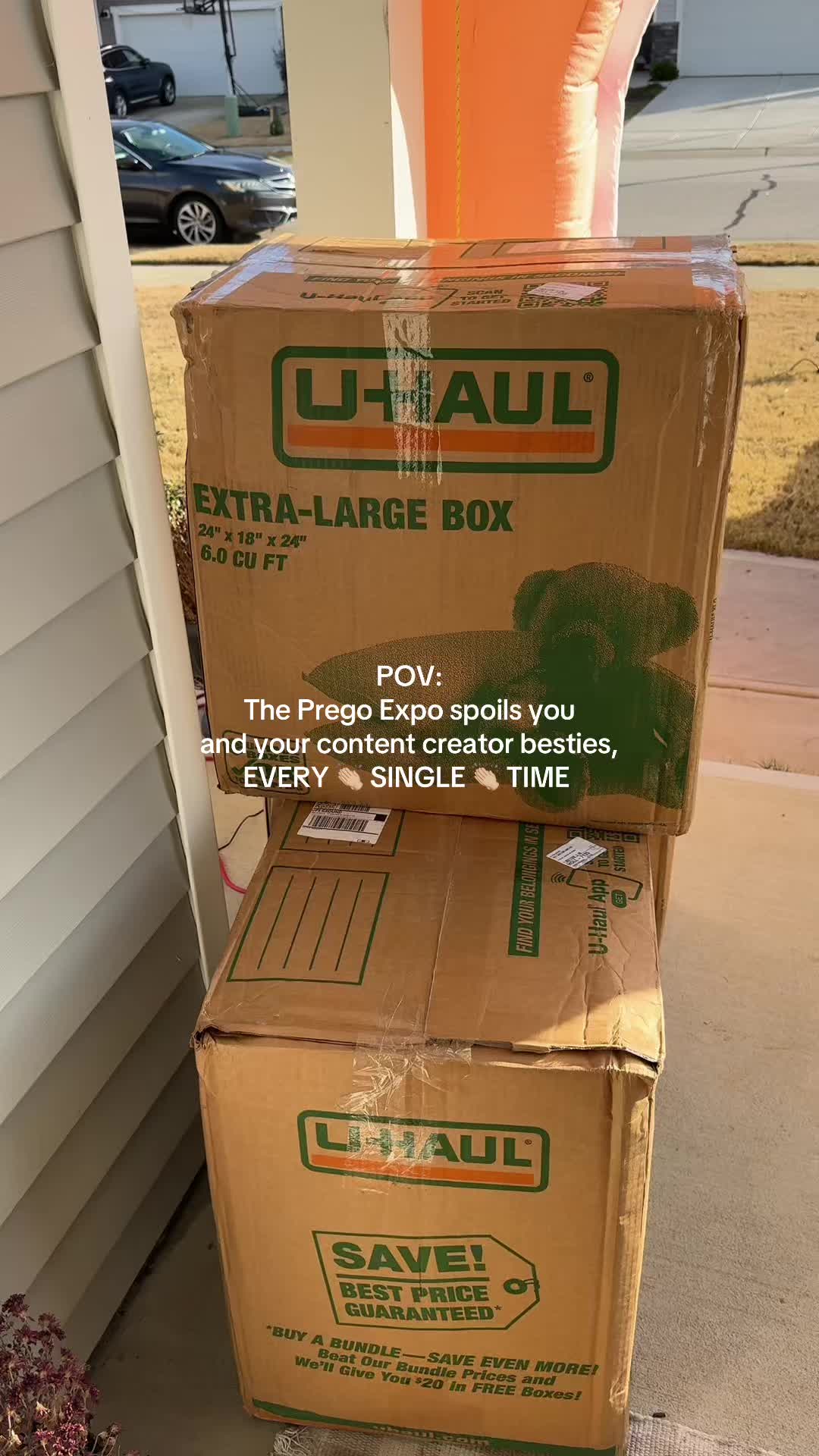 TikTok post by @alythebagel for Ahimsa Home. Caption reads: WHOS READY FOR AN UNBOXING! ✨🤭 I’ve partnered....