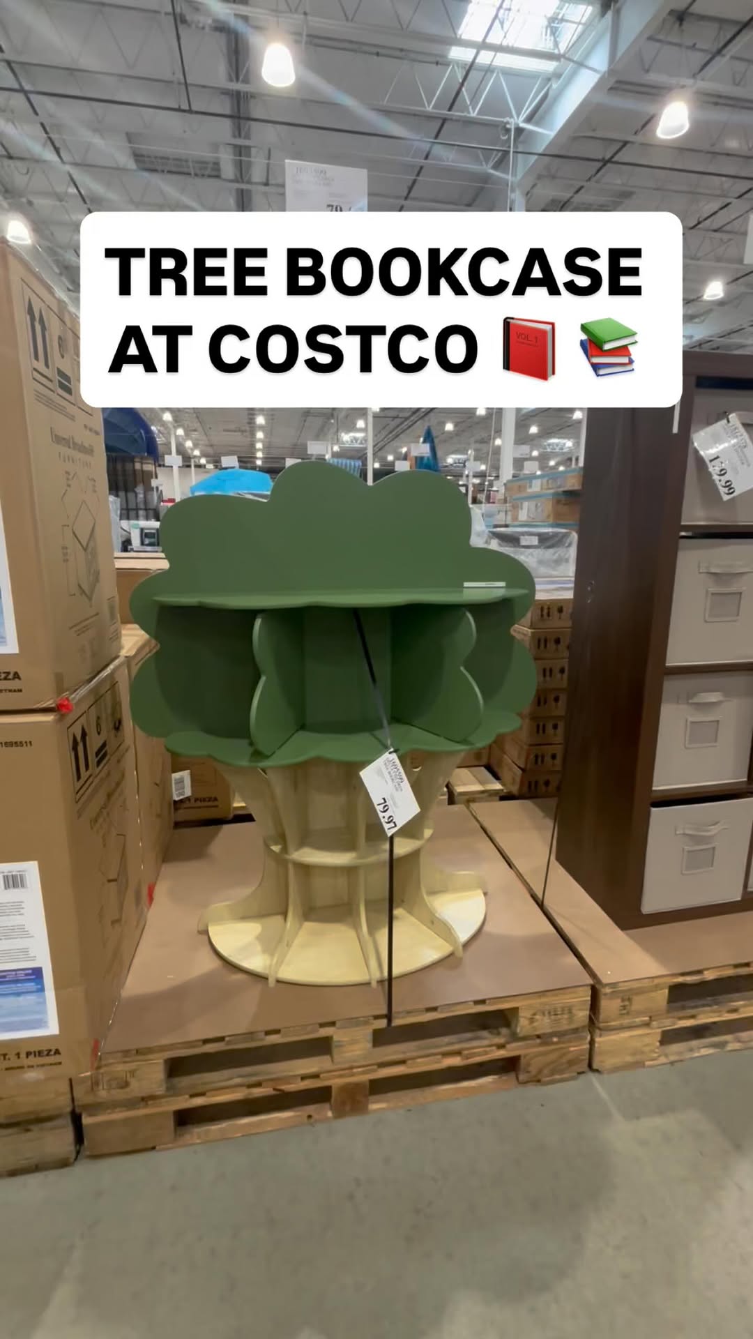 Instagram post by @costcofam4u for Delta Children. Caption reads: 🌳 NEW KIDS’ BOOKCASE AT COSTCO!

The Delta....
