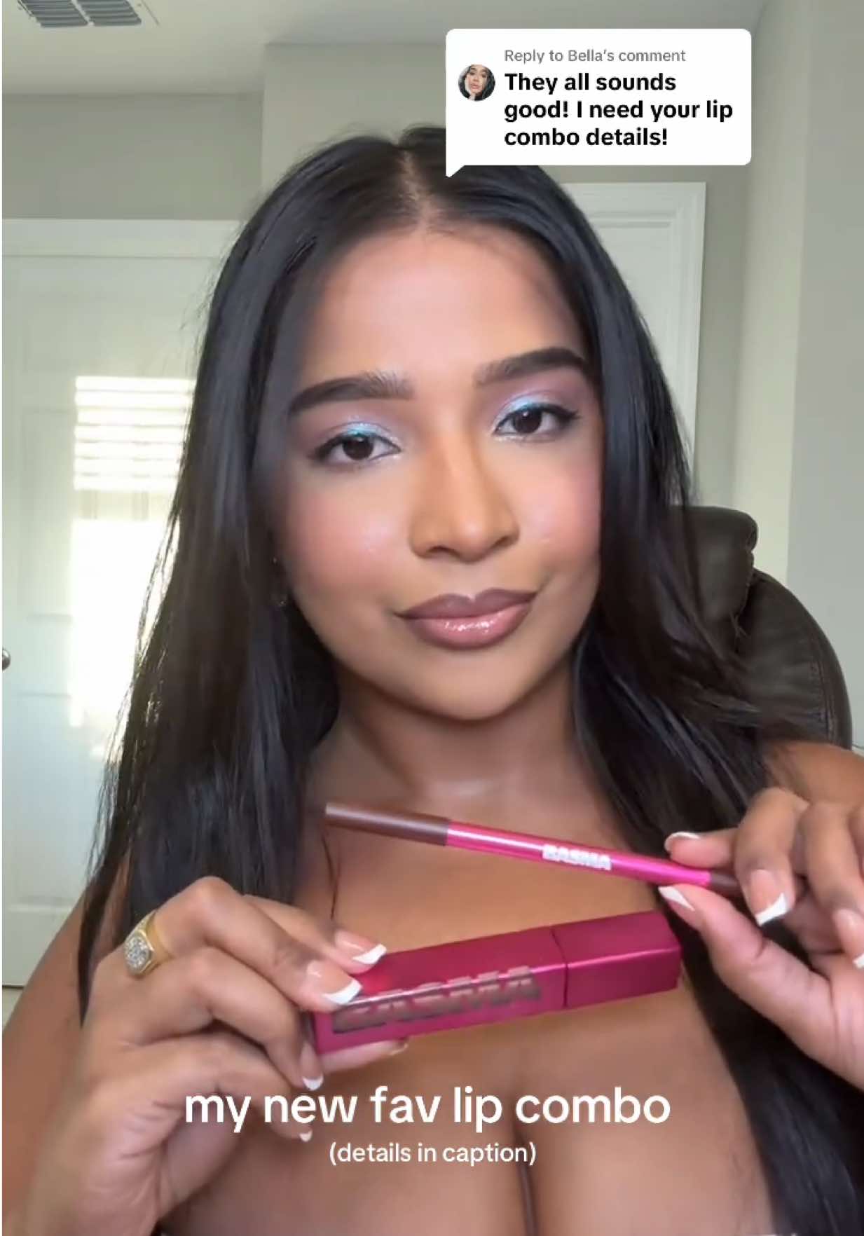 TikTok post by @_kelwave for BASMA Beauty. Caption reads: [...] I’ve been obsessed with the new @BASMA....