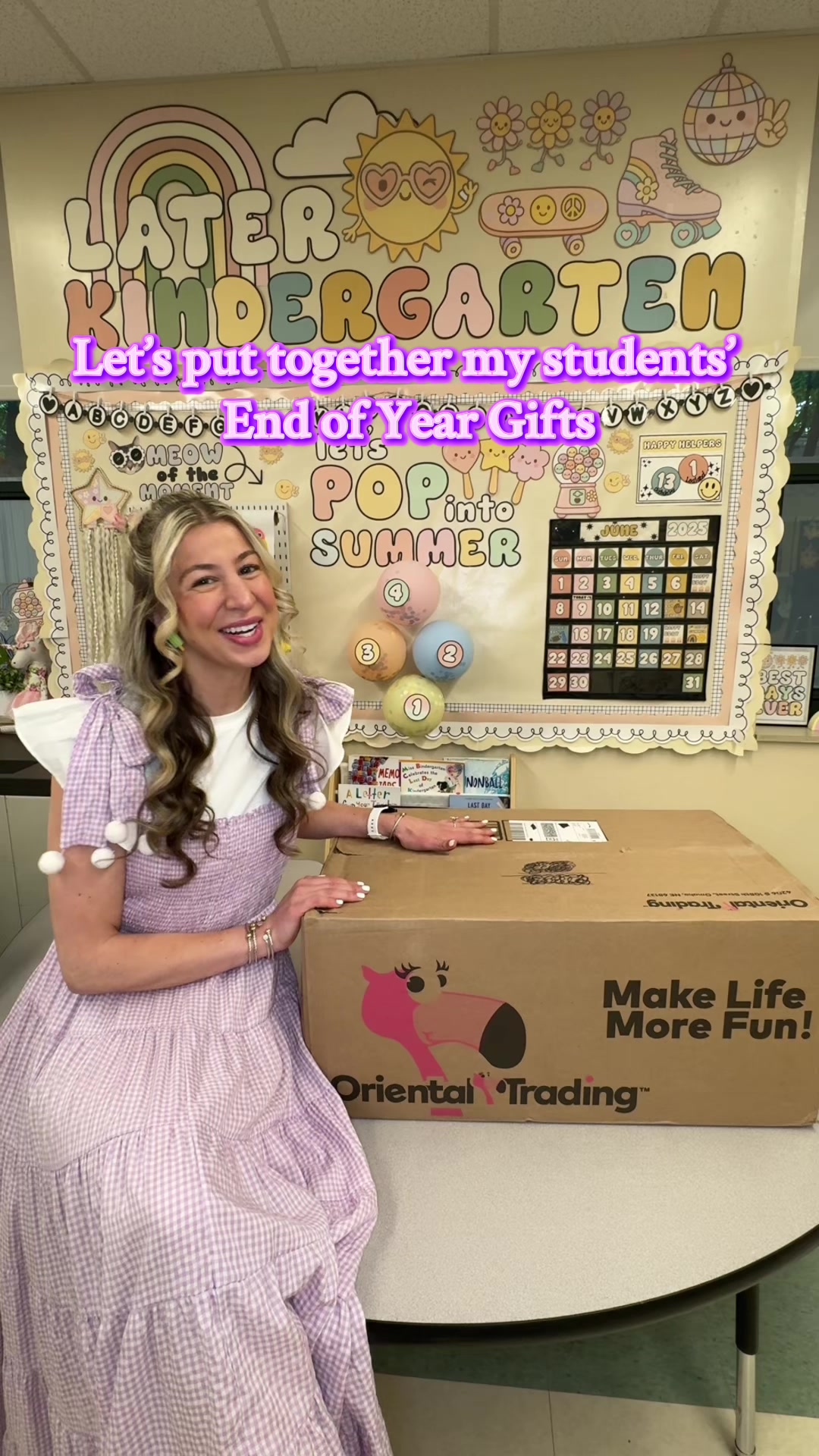 TikTok post by @kaylainkinder for Oriental Trading. Caption reads: #OTCpartner Have buckets of fun this summer with....