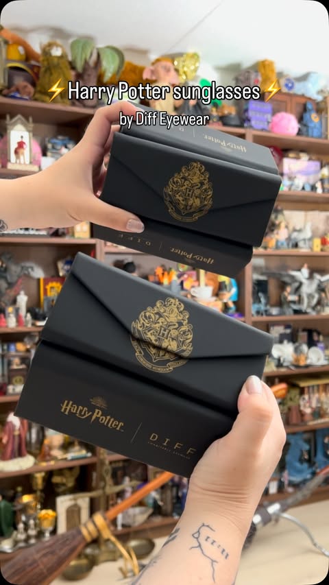 Instagram post by @hermionegrangerswitchcraft for DIFF Charitable Eyewear. Caption reads: Harry Potter sunglasses⚡️ by @diffeyewear I love a....