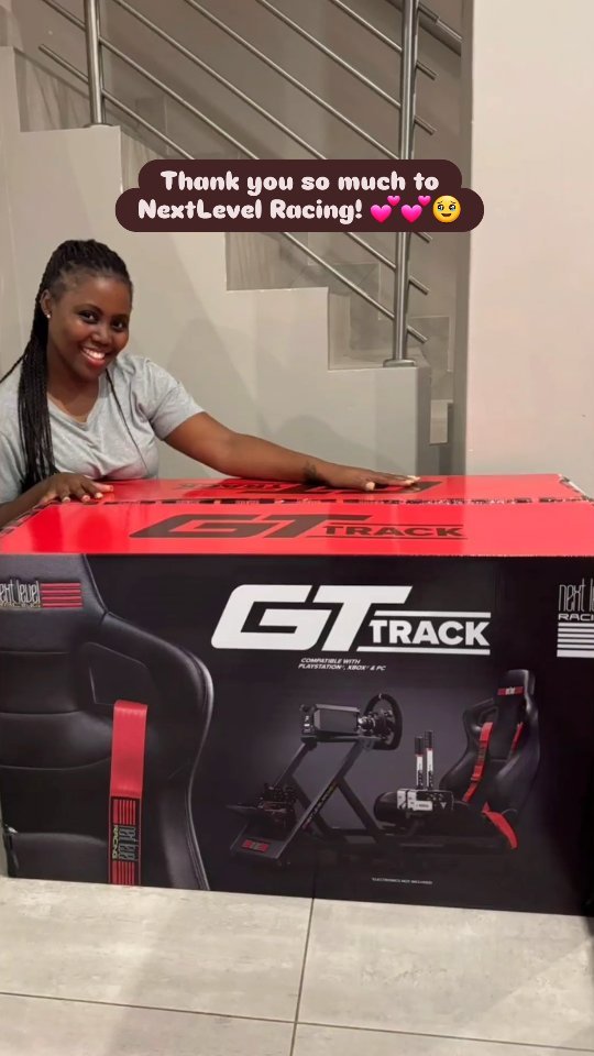 Instagram post by @girlielukhele for Next Level Racing. Caption reads: [...] our racing to the #NextLevel 😁🔥....
