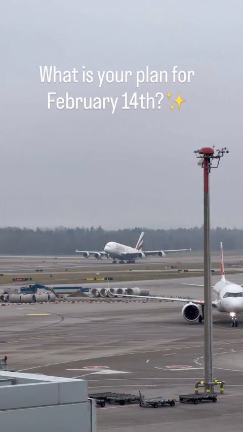 Instagram post by @jdp_aviation for Emirates. Caption reads: What is your plan for February 14th?✨❤️ @emirates....