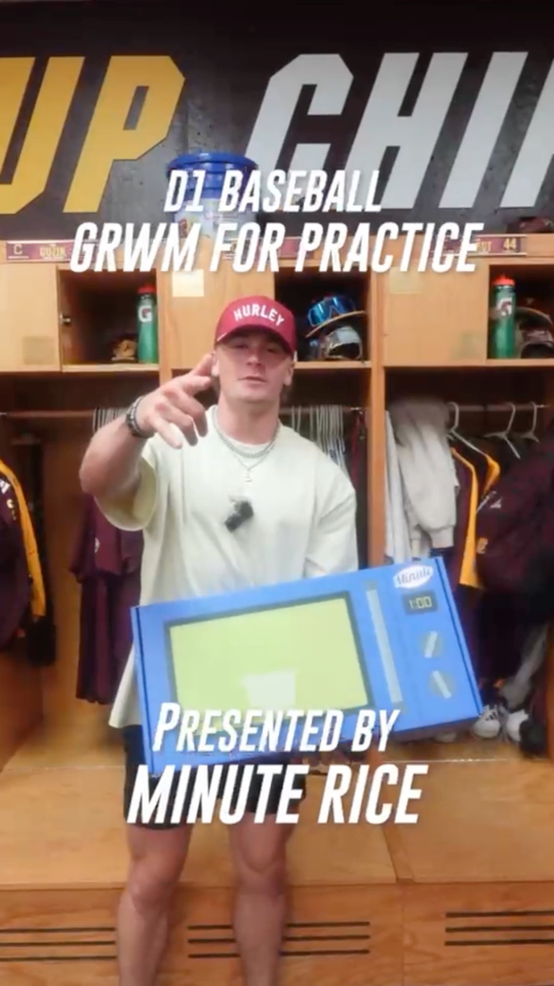 Instagram post by @jbrysonwebb for Minute Rice. Caption reads: GRWM for practice with @minutericeus 🍚 Epic made....