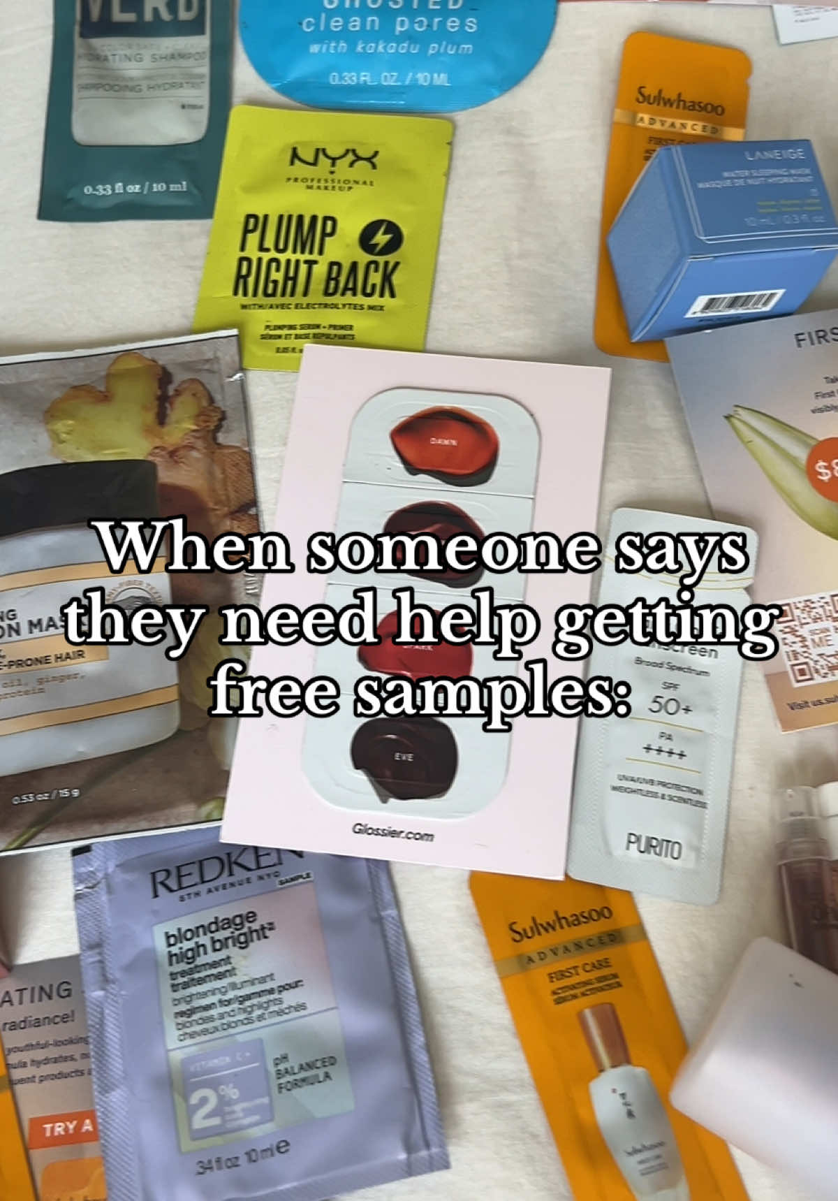 TikTok post by @truevintagejewelry for Sheamoisture. Caption reads: Who doesn’t love free samples #freesample....
