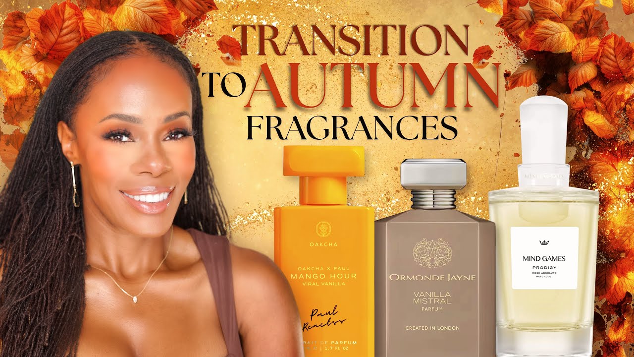 YouTube post by @SharidaM for Mercari. Caption reads: Ten PERFUMES To TRANSITION You Into Fall! 🍂.