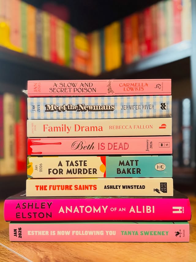 Instagram post by @bookaholicbecky for HarperCollinsUK. Caption reads: ~ New Releases In January ~ I’ve been so lucky to....