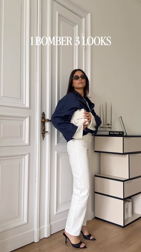 Instagram post by @aaylingk for Sandro Paris. Caption reads: [...] one is your fave ? 💙 Jacket is from....