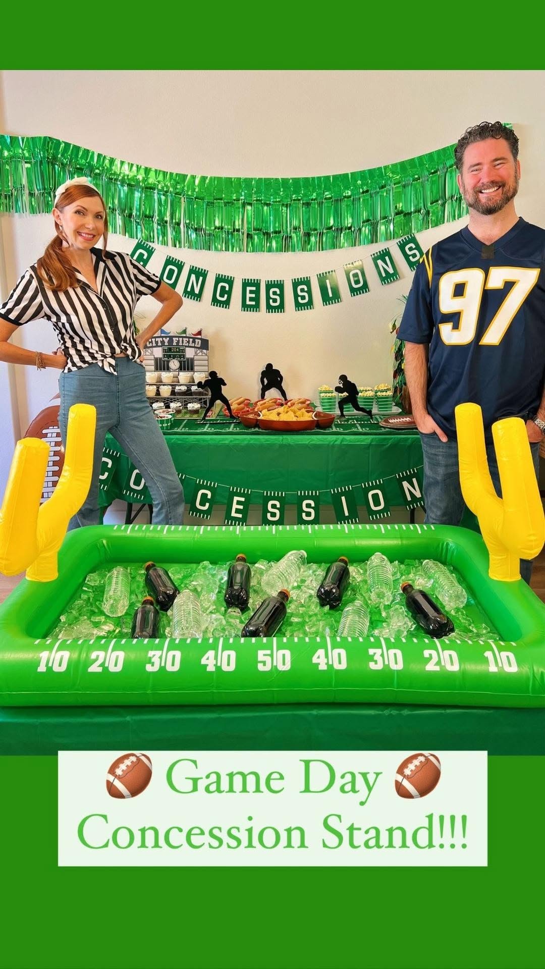 Instagram post by @rosiemaxhimer for Oriental Trading. Caption reads: #ad 🏈We live in a divided house…. because I’m....