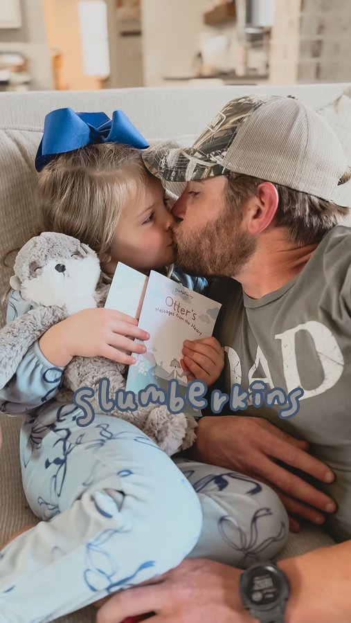 Instagram post by @shelly_varnado_photography for Slumberkins. Caption reads: @slumberkins 🦦 Messages From The Heart:....