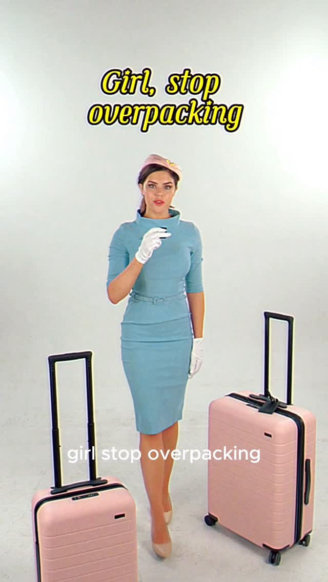 Instagram post by @tylerbenderr for Away. Caption reads: Send this to a chronic overpacker @away....