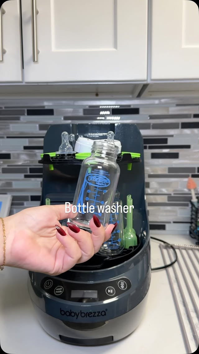 Instagram post by @wana_nycmama for Baby Brezza. Caption reads: [...] bottle washer is needed in my opinion....