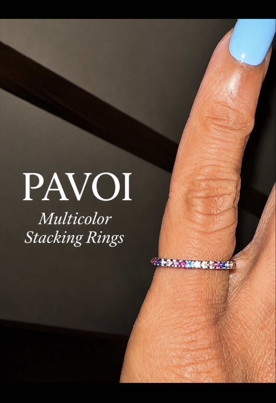 TikTok post by @pripri1970 for Pavoi. Caption reads: @PAVOI PAVOI Multicolor Stacking Rings [...].