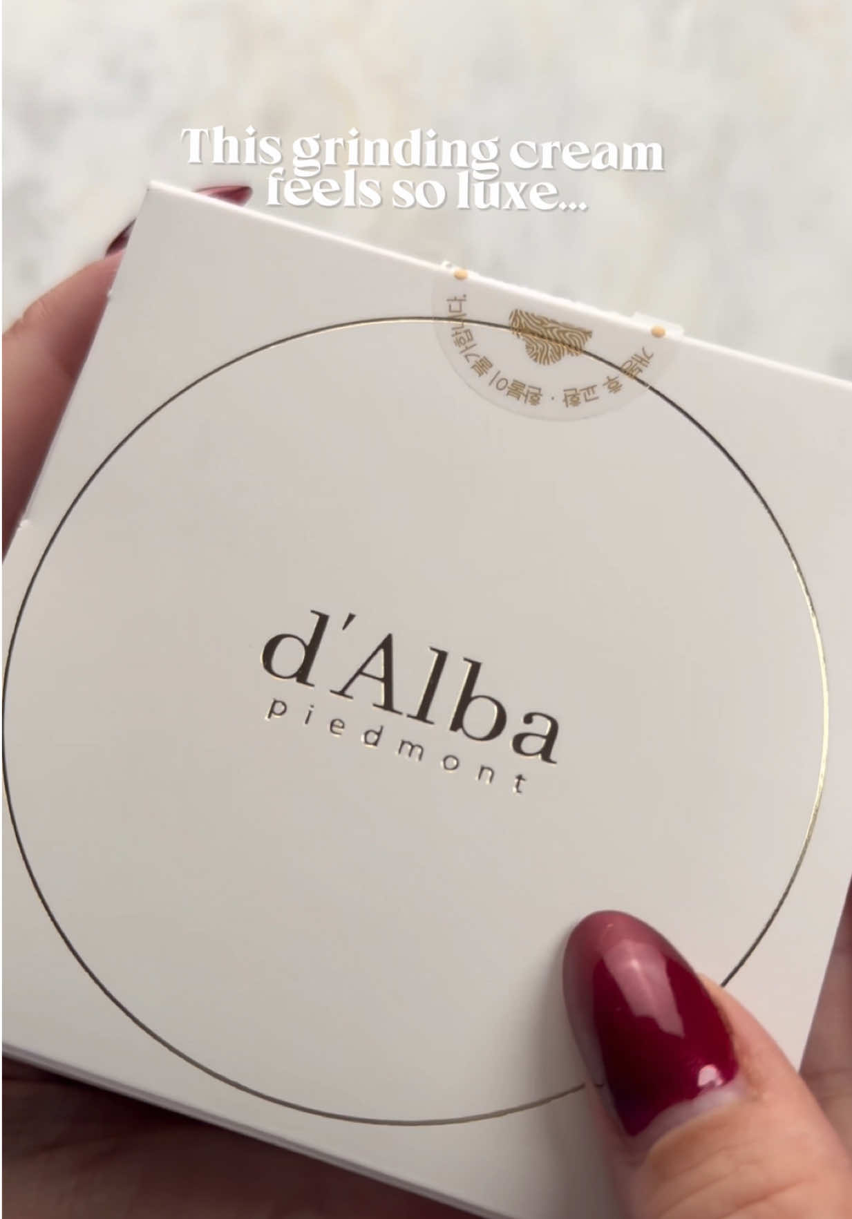 TikTok post by @dejournal8 for d’Alba. Caption reads: Trying d’alba Piedmont’s Intensive Volufiline....