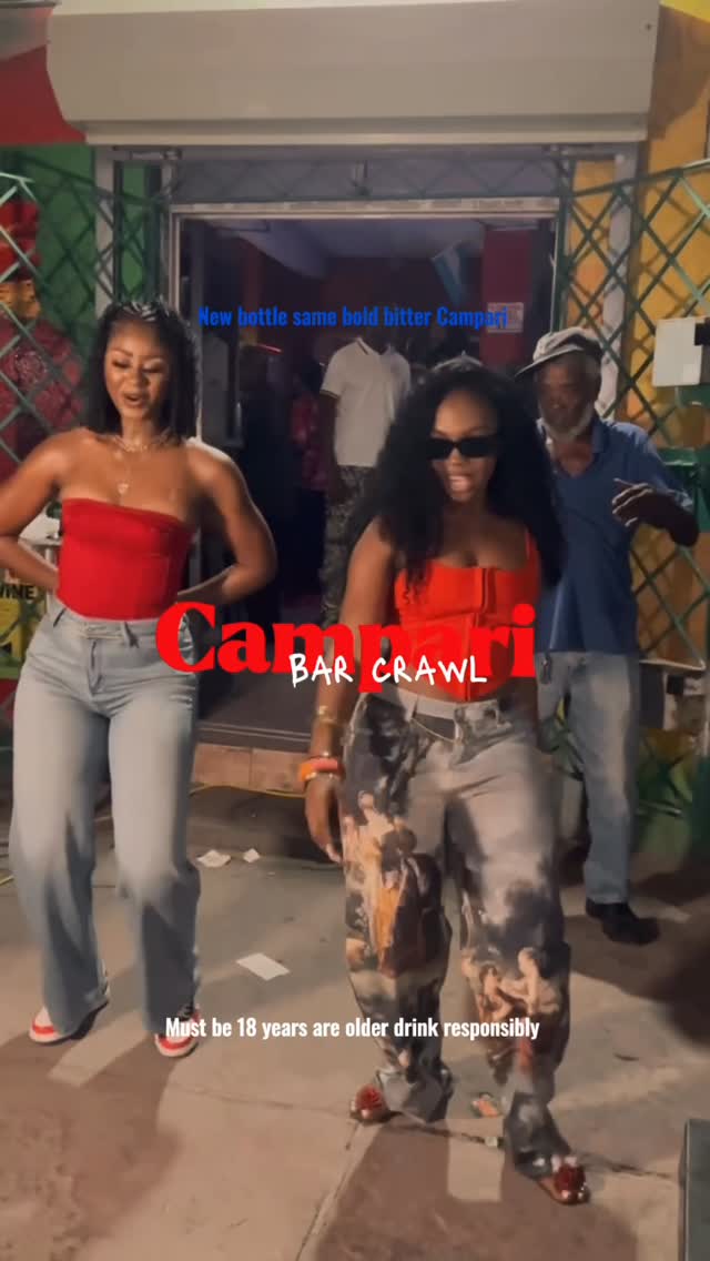 Instagram post by @baby_.jewels for Campari. Caption reads: Steppin’ out with the new look, same bold taste....