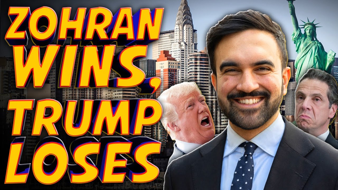 YouTube post by @InternetTodayTV for Shopify. Caption reads: Zohran Mamdani's Stunning Victory & What It Means.