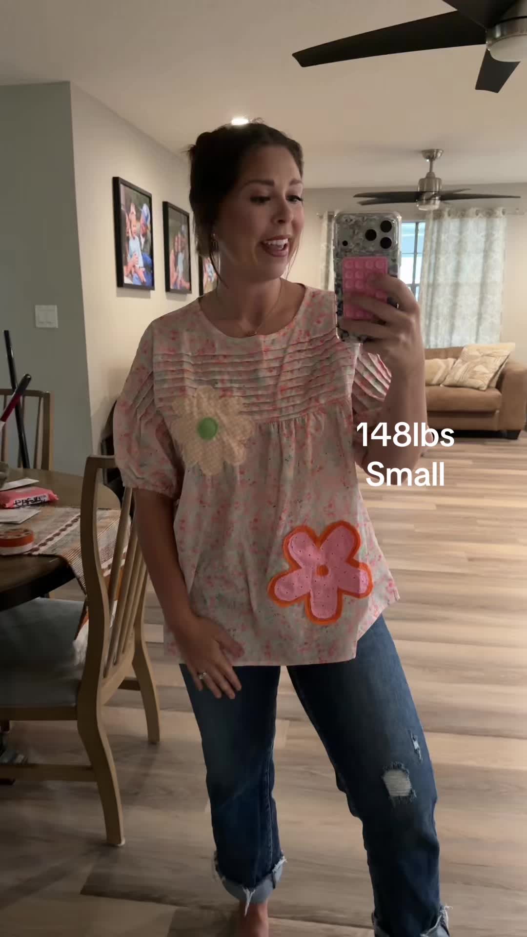 TikTok post by @shaniaaaaa1 for SageVell. Caption reads: Feeling cute in my new blouse from @Sage Vell.